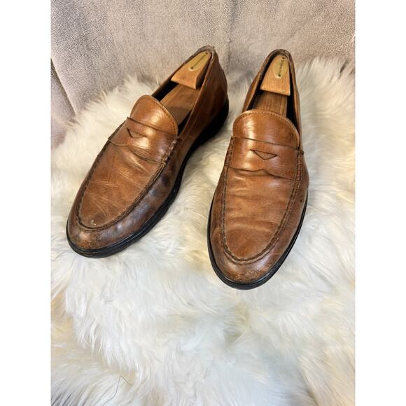 TOD’S Men’s Brown Leather Moccasin Penny Loafers Size 10.5 main image 4
